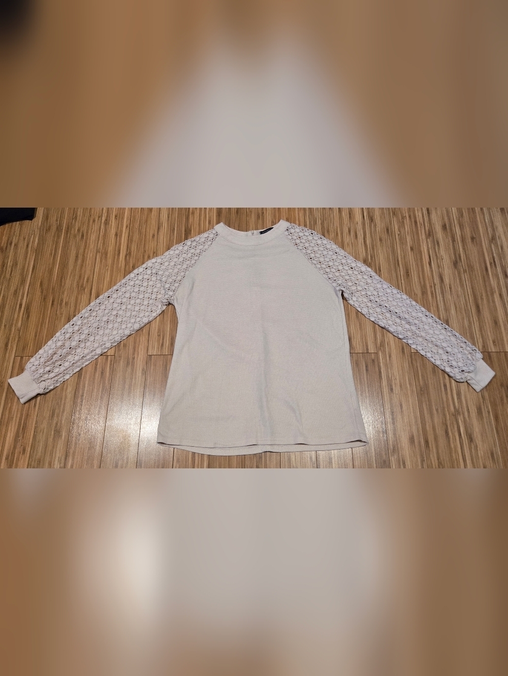 Miholl Long Sleeve Crochet Sleeve Top